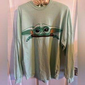 Disney Star Wars The Mandalorian Grogu Green Spirit Jersey Size Small